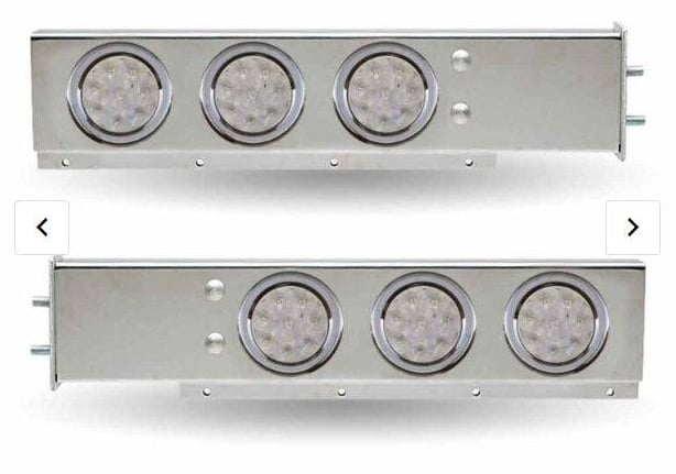 Bras de garde boue avec  2.5'' entre bolt & 4 DEL ROUGE - Stainless